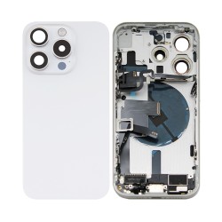 Tampa Traseira+Frame+Flex+Vibrator Apple iPhone 15 Pro com  Wireless Charge+Flashlight Flex Branco